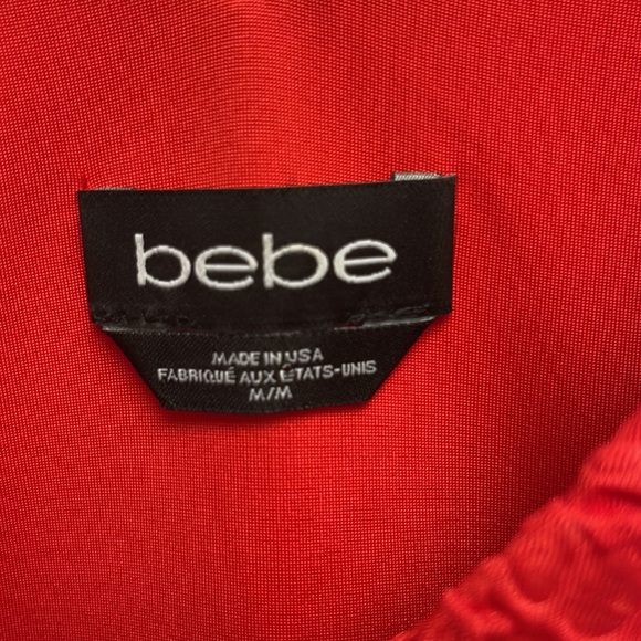 Sexy passion red deep v neck peplum fitted top by Bebe - Picture 2 of 4